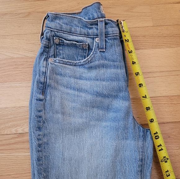 MADEWELL THE PERFECT VINTAGE JEANS HIGH RISE COMFORT STRETCH RAW HEM 25 PETITE - Picture 11 of 13